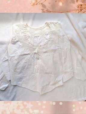 Late 1900s Corset Topper With Crochet Trim
